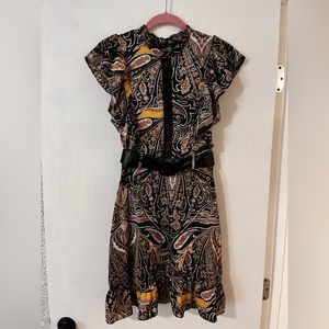 Black and yellow cocktail dress